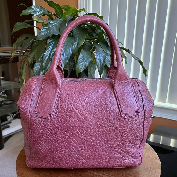 ALEXANDER MCQUEEN Leather Convertible Satchel Bag Burgundy - Picture 3 of 15